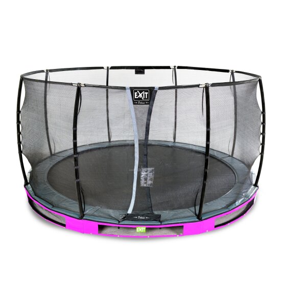 EXIT Elegant Premium ground trampoline ø427cm with Deluxe safety net - purple