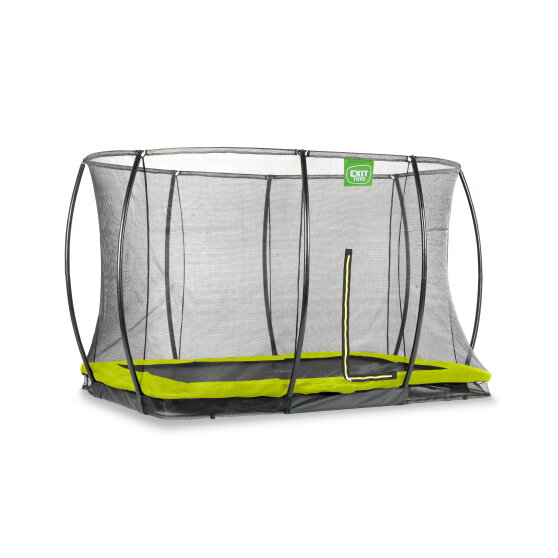 EXIT Silhouette nedgravet trampolin 214x305cm med sikkerhedsnet - grøn