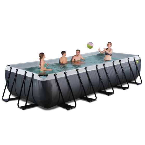 EXIT Black Leather pool 540x250x100cm med sandfilterpumpe - sort