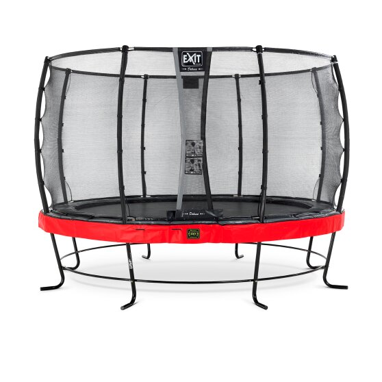 EXIT Elegant Premium trampoline ø366cm with Deluxe safetynet - red