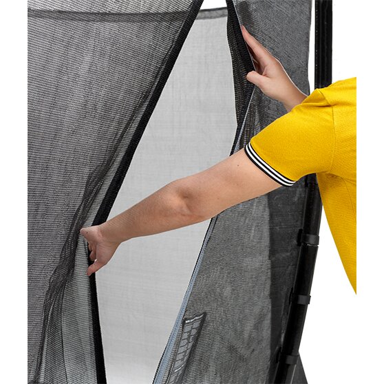 EXIT Supreme ground level trampoline ø427cm with safety net - grey