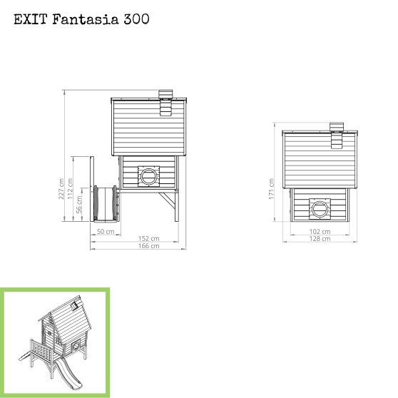 EXIT Fantasia 300 wooden playhouse - green