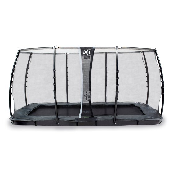 EXIT InTerra ground level trampoline 244x427cm with safety net - grey