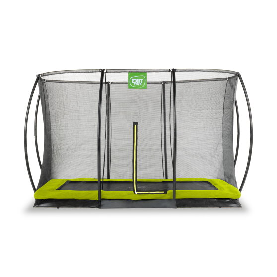 EXIT Silhouette nedgravet trampolin 214x305cm med sikkerhedsnet - grøn