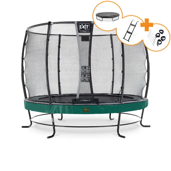 EXIT Elegant Premium trampolin komplet sæt ø305cm - grøn