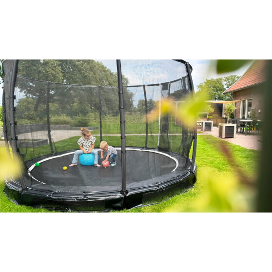 EXIT Allure Premium nedgravet trampolin ø366cm - grøn