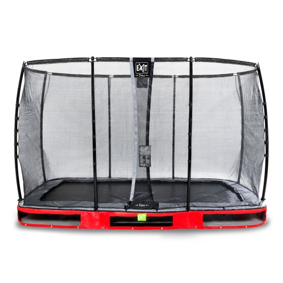 EXIT Elegant Premium ground trampoline 244x427cm with Deluxe safety net - red