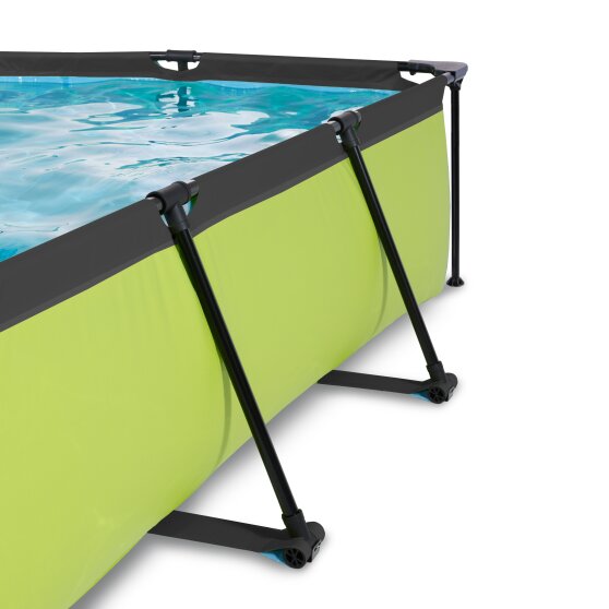 EXIT Lime pool 220x150x65cm med filterpumpe og poolskærm og baldakin - grøn