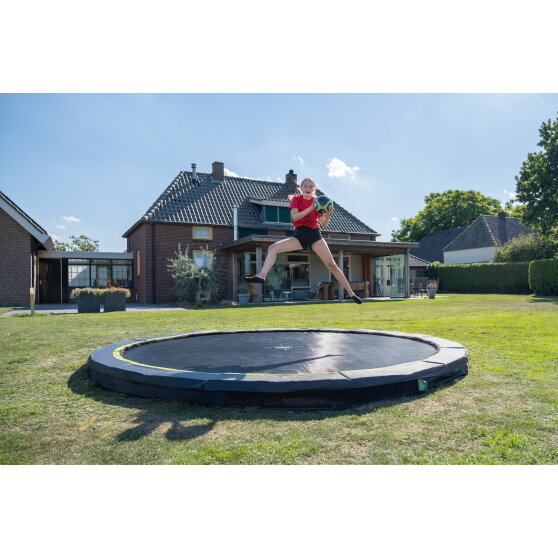 EXIT Silhouette nedgravet sportstrampolin ø427cm - sort