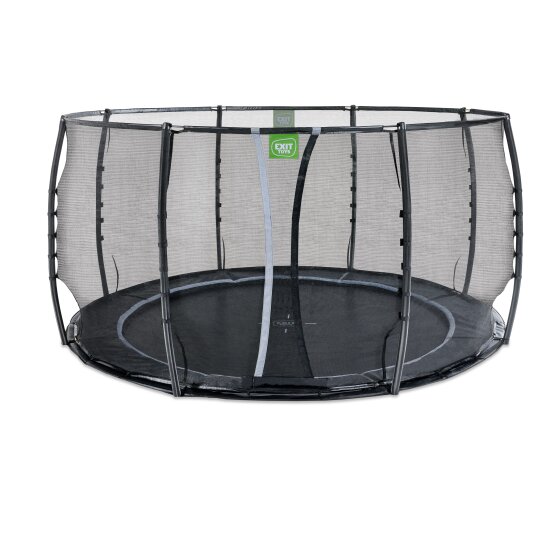 EXIT Dynamic trampolin jordniveau med sikkerhedsnet sort | EXIT
