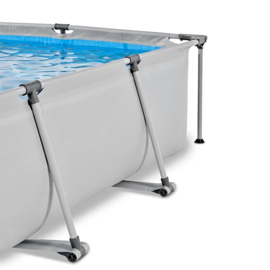 EXIT Soft Grey pool 300x200x65cm med filterpumpe - grå