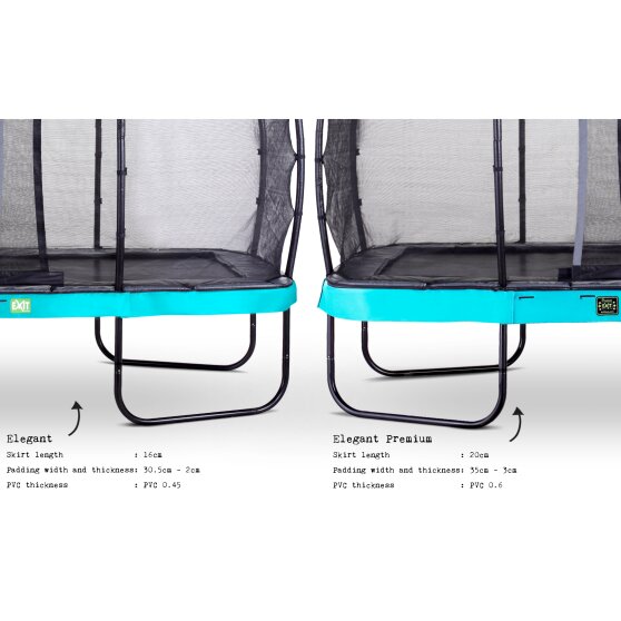 EXIT Elegant trampoline 244x427cm with Economy safetynet - blue