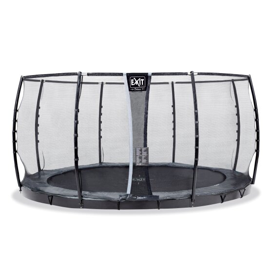 EXIT Supreme ground level trampoline ø427cm with safety net - grey
