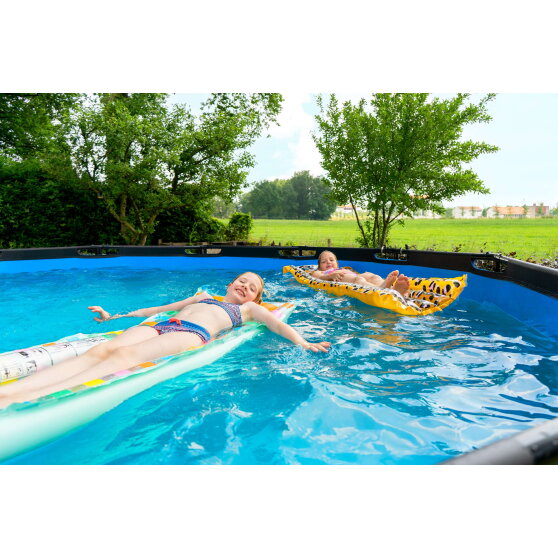 EXIT Black Leather pool &oslash;488x122cm med sandfilterpumpe - sort