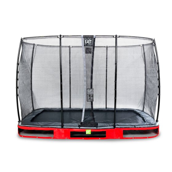 EXIT Elegant ground trampoline 214x366cm with Economy safety net - red