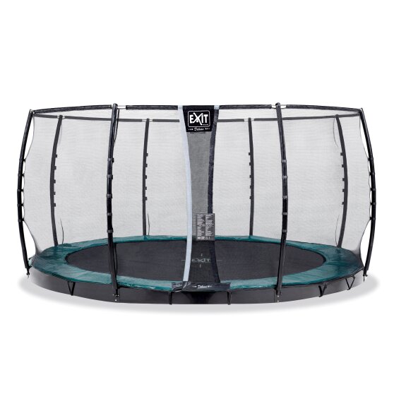 EXIT Supreme ground level trampoline ø427cm with safety net - green