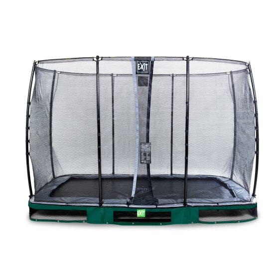 EXIT Elegant ground trampoline 214x366cm with Economy safety net - green