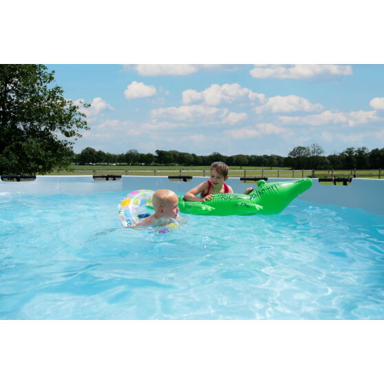 EXIT Black Leather pool &oslash;450x122cm med sandfilterpumpe - sort