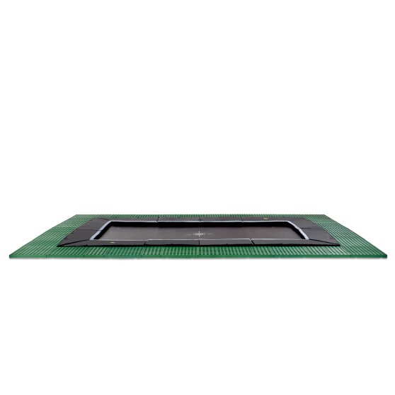 EXIT Dynamic trampolin i jordniveau 305x519cm med Freezone sikkerhedsfliser - sort