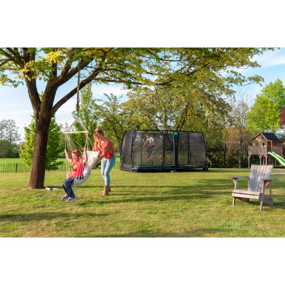 EXIT Allure Classic nedgravet trampolin 244x427cm - sort