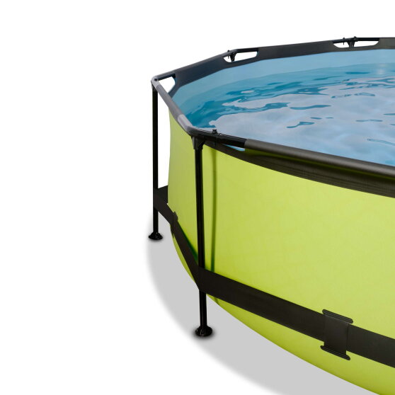 EXIT Lime pool &oslash;300x76cm med filterpumpe og poolsk&aelig;rm - gr&oslash;n
