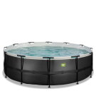 EXIT Black Leather pool &oslash;450x122cm med filterpumpe - sort