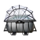 EXIT Black Leather pool 400x200x100cm med sandfilterpumpe og poolskærm - sort