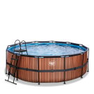 EXIT Wood pool ø427x122cm med sandfilterpumpe - brun