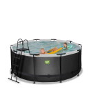 EXIT Black Leather pool &oslash;360x122cm med sandfilterpumpe - sort
