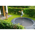 EXIT Dynamic trampolin i jordniveau ø366cm med Freezone sikkerhedsfliser - sort