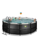 EXIT Black Leather pool &oslash;427x122cm med filterpumpe - sort