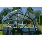 EXIT Black Leather pool 540x250x122cm med sandfilterpumpe og poolskærm - sort