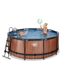 EXIT Wood pool &oslash;360x122cm med filterpumpe - brun