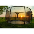 EXIT Dynamic trampolin i jordniveau ø366cm med sikkerhedsnet - sort