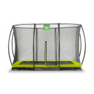 EXIT Silhouette nedgravet trampolin 214x305cm med sikkerhedsnet - grøn
