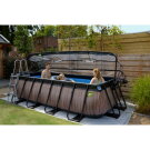 EXIT Black Leather pool 400x200x100cm med sandfilterpumpe og poolskærm - sort