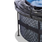 EXIT Stone pool &oslash;488x122cm med sandfilterpumpe og poolsk&aelig;rm og varmepumpe - gr&aring;