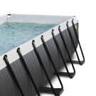 EXIT Black Leather pool 400x200x122cm med sandfilterpumpe og poolsk&aelig;rm og varmepumpe - sort