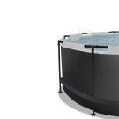 EXIT Black Leather pool &oslash;360x122cm med filterpumpe - sort
