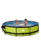 EXIT Lime pool &oslash;360x76cm med filterpumpe og poolsk&aelig;rm og baldakin - gr&oslash;n
