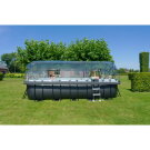 EXIT Black Leather pool 540x250x122cm med sandfilterpumpe og poolskærm - sort