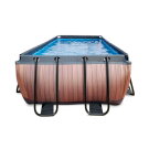 EXIT Wood pool 400x200x122cm med sandfilterpumpe - brun