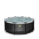 EXIT Black Leather pool &oslash;360x122cm med sandfilterpumpe - sort