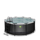 EXIT Black Leather pool &oslash;360x122cm med sandfilterpumpe - sort