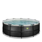 EXIT Black Leather pool &oslash;427x122cm med sandfilterpumpe - sort