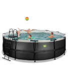EXIT Black Leather pool &oslash;450x122cm med sandfilterpumpe - sort