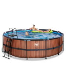 EXIT Wood pool &oslash;450x122cm med filterpumpe - brun