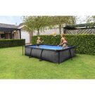 EXIT Black Wood pool 300x200x65cm med filterpumpe - sort