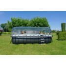 EXIT Black Leather pool 540x250x122cm med sandfilterpumpe og poolskærm - sort