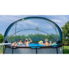 EXIT Black Leather pool &oslash;450x122cm med sandfilterpumpe og poolsk&aelig;rm og varmepumpe - sort